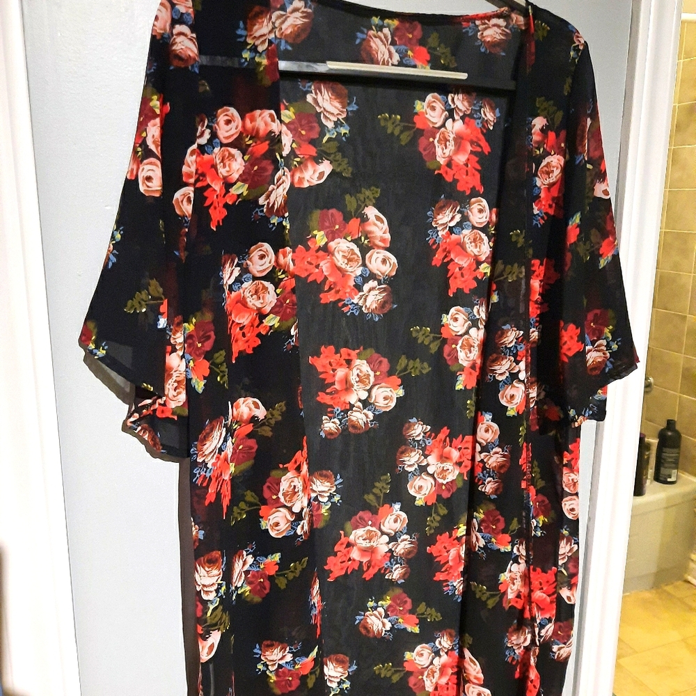 Sheer Floral Kimono